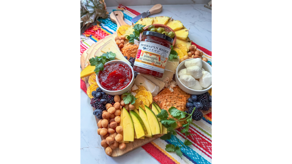 Tropical Charcuterie Board with Terrapin Ridge Farms Pineapple Aji Amarillo Jam Tropical Charcuterie Board with Terrapin Ridge Farms Pineapple Aji Amarillo Jam